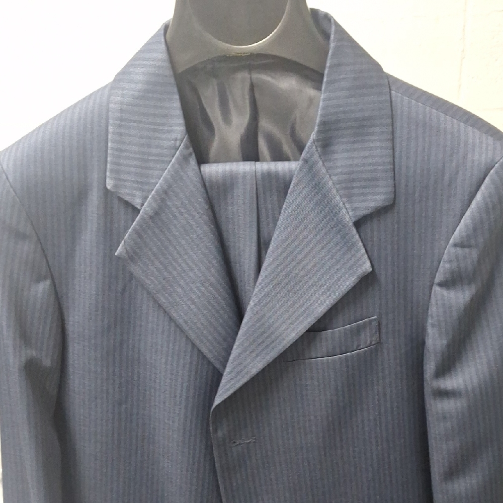 Boys Blue Pinstripe Suit